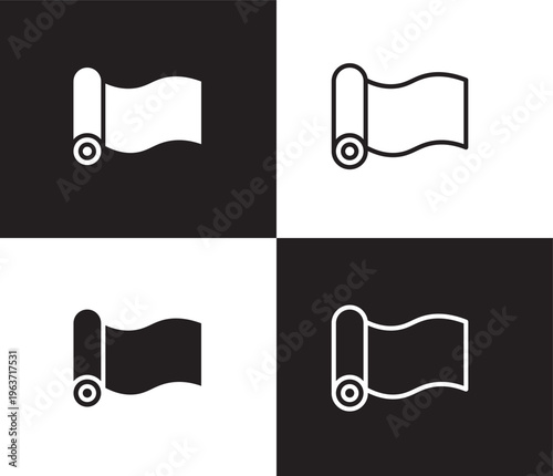 mat for fitness icon. Outline and filled mat for fitness icon from Fitness and Gym collection. Thin line and Solid vectors isolated on black, white background. Editable mat for fitness symbol