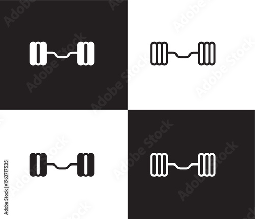 lifting barbell icon. Outline and filled lifting barbell icon from Fitness and Gym collection. Thin line and Solid vectors isolated on black, white background. Editable lifting barbell symbol