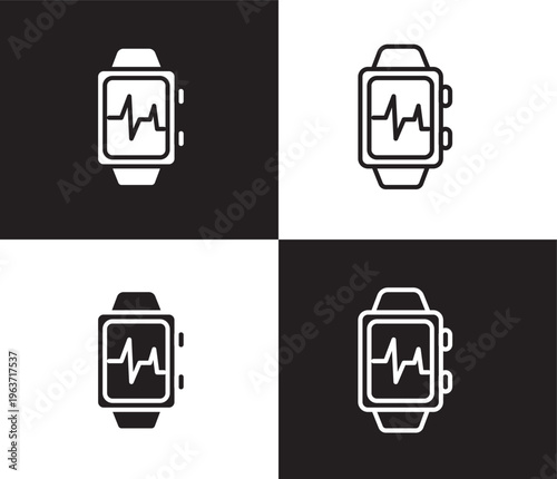 fitness bracelet icon. Outline and filled fitness bracelet icon from Fitness and Gym collection. Thin line and Solid vectors isolated on black, white background. Editable fitness bracelet symbol