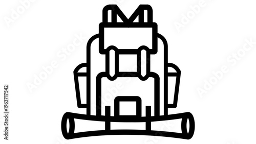 Minimal Backpack Icon – Travel Bag Flat Vector Symbol for School, Hiking & App UI Design