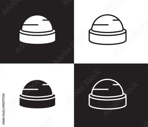bosu ball icon. Outline and filled bosu ball icon from Fitness and Gym collection. Thin line and Solid vectors isolated on black, white background. Editable bosu ball symbol