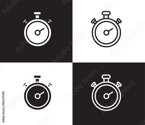 big stopwatch icon. Outline and filled big stopwatch icon from Fitness and Gym collection. Thin line and Solid vectors isolated on black, white background. Editable big stopwatch symbol