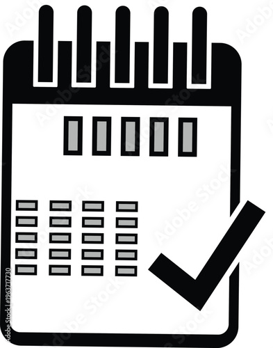 Minimalist Calendar Icon with Checkmark