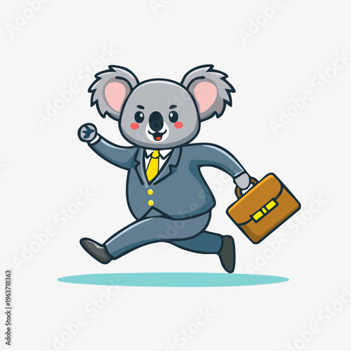 Koala im Anzug mit Aktentasche
