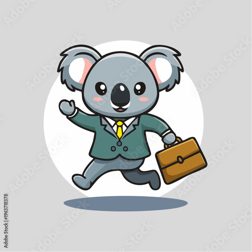 Koala im Anzug mit Aktentasche