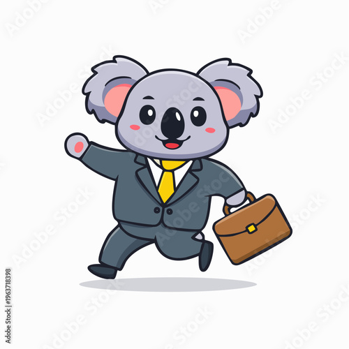 Koala im Anzug mit Aktentasche