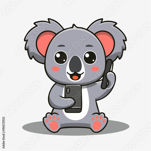 Koala mit Smartphone