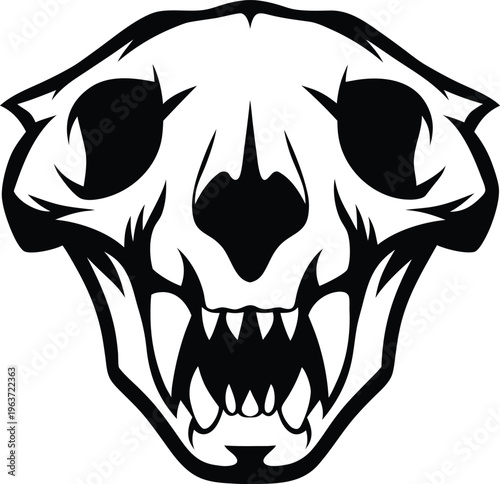 1241 cave bear massive skull broad shoulders line art vector illustration on transparent background