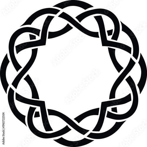 1222 celtic knot love knot endless interlaced pattern line art vector illustration on transparent background