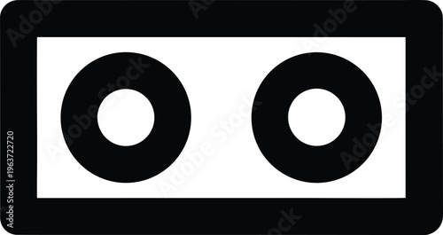 1176 stereo camera dual lenses for 3d photography line art vector illustration on transparent background