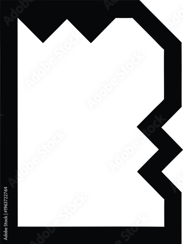1171 carbon paper sheet thin rectangle with jagged edges line art vector illustration on transparent background