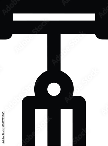 1157 calligraphy brush hanging bamboo handle line art vector illustration on transparent background