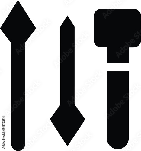 1156 stone carver s chisel pointed with mallet marks line art vector illustration on transparent background