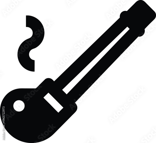 1151 glassblower s pipe long metal rod with molten tip line art vector illustration on transparent background