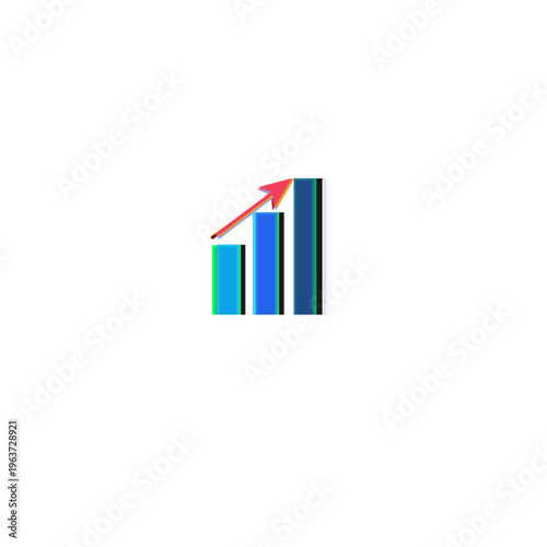 Business Growth Chart Icons – Colorful Analytics Graph, Financial Increase, Data Statistics Vector 