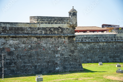 Εκτύπωση καμβά Guard tower on a corner of the city walls of the Old Town, Cartagena, Colombia