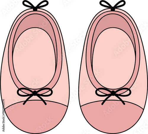 Pink Ballet Flats with Bow Design for Women’s Footwear IllustrationPink Ballet Flats with Bow Design for Women’s Footwear Illustration