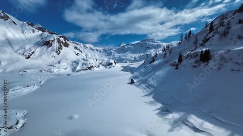 Snow Covered Mountains in Alps Italians & Swiss