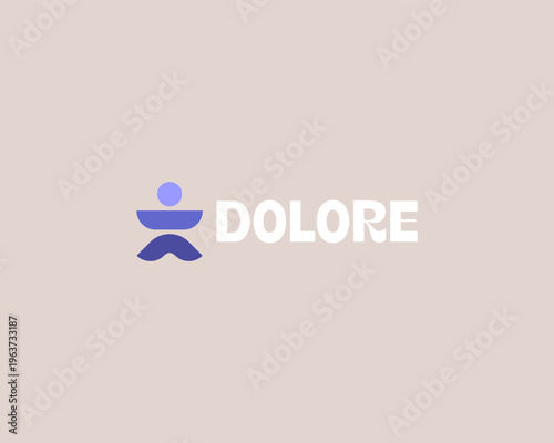 Abstract person from geometric shapes logo. Modern vector logotype for healthcare, education, community, personal growth and social services branding