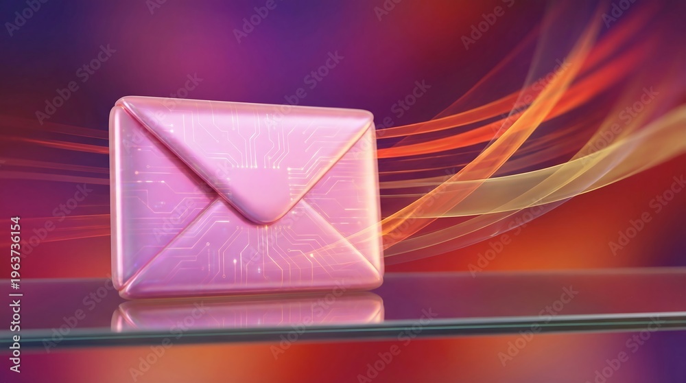 Naklejka premium Elegant Pink Envelope on a Colorful Background