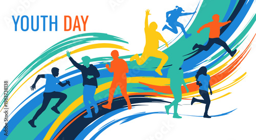 Vibrant illustration of youth in motion.