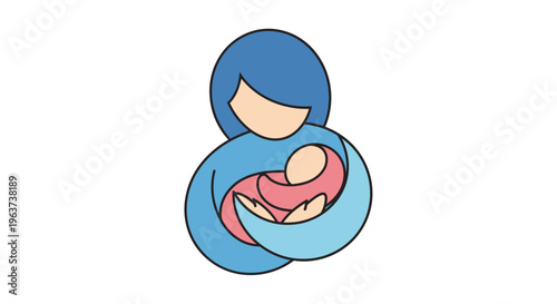 A mother holding her newborn baby.