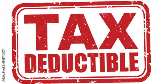 Tax deductible stamp vector illustration
