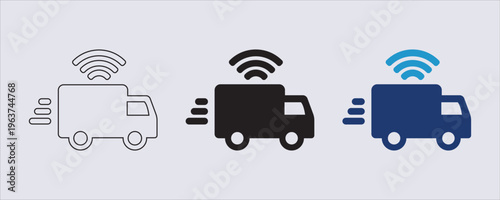 A smart truck, often used to symbolize IoT, Internet of Things technology in logistics, transportation, and supply chain management. autonomous vehicles, smart logistics, and real time tracking. 