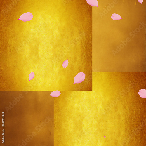 金箔と桜吹雪　AI生成素材