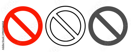 red circle sign for prohibition, stop, danger. stop sign	