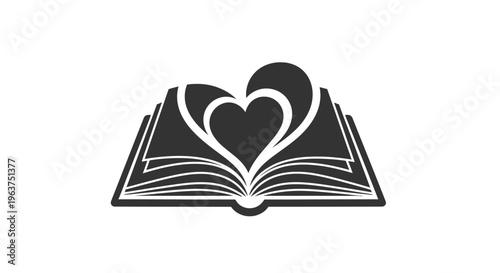 Book with heart symbol inside.