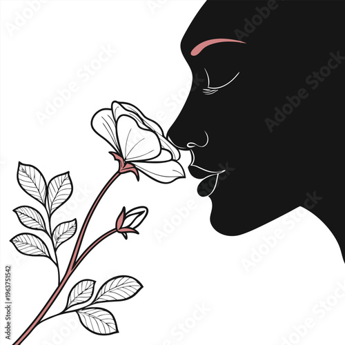  Nose Smelling Flower Silhouette