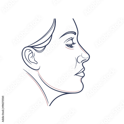 Abstract Nose Line Logo Design