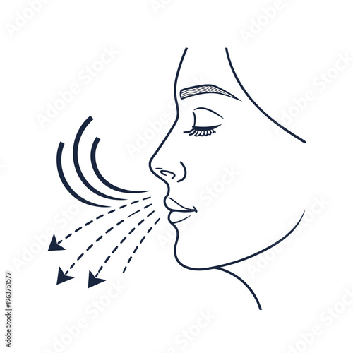 Nose Breathing Line Icon.