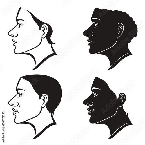 Human Nose Silhouette Collection