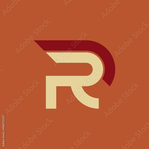 Modern R Gladiator Letter Logo: Creative Roman Helmet Monogram for Gaming, Esports, and Fitness Brands