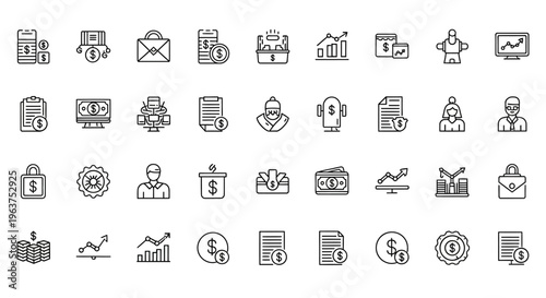 Business and finance icons set.