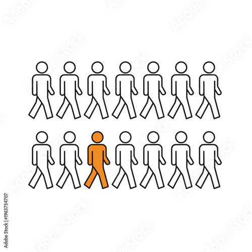 Different Person in Crowd Individuality and Unique Identity Concept