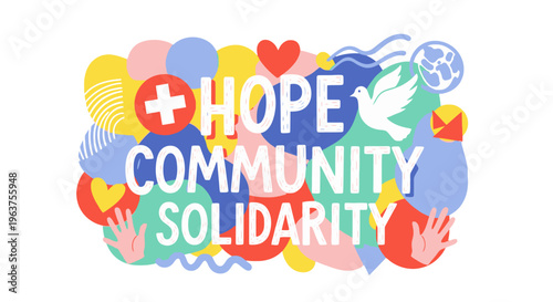 Hope community solidarity logo design.