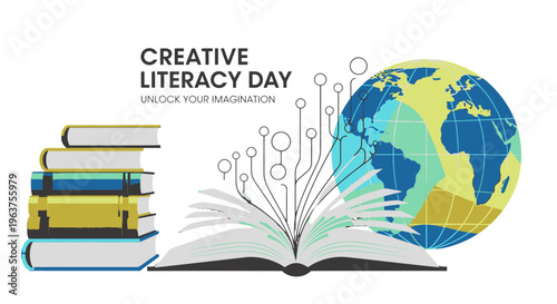 Creative Literacy Day Educational Poster Design.