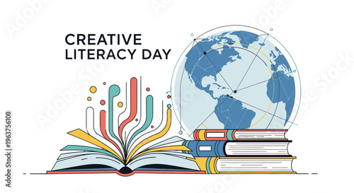 Creative Literacy Day global education concept.