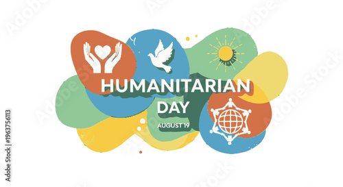 Humanitarian Day logo with colorful design.