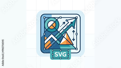 Scalable vector graphics SVG file format icon for digital design and graphic editing software.