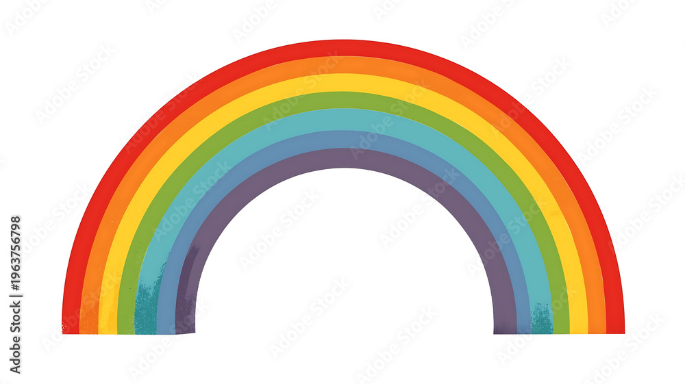 Obraz premium a cartoon rainbow plain white background