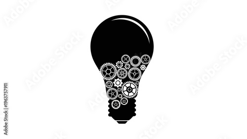 Light Bulb with Gears Inside Filled.
