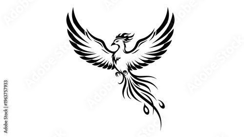 Phoenix Rising from the Ashes Illustration.