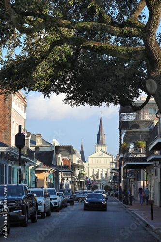Konstfotografi French Quarter New Orleans: :Looking down Orleans street towards St
