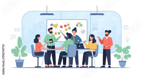 Diverse group of people working together.