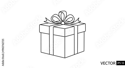Wrapped Present with Ribbon Bow.