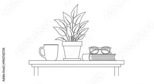 Glasses on top of books.